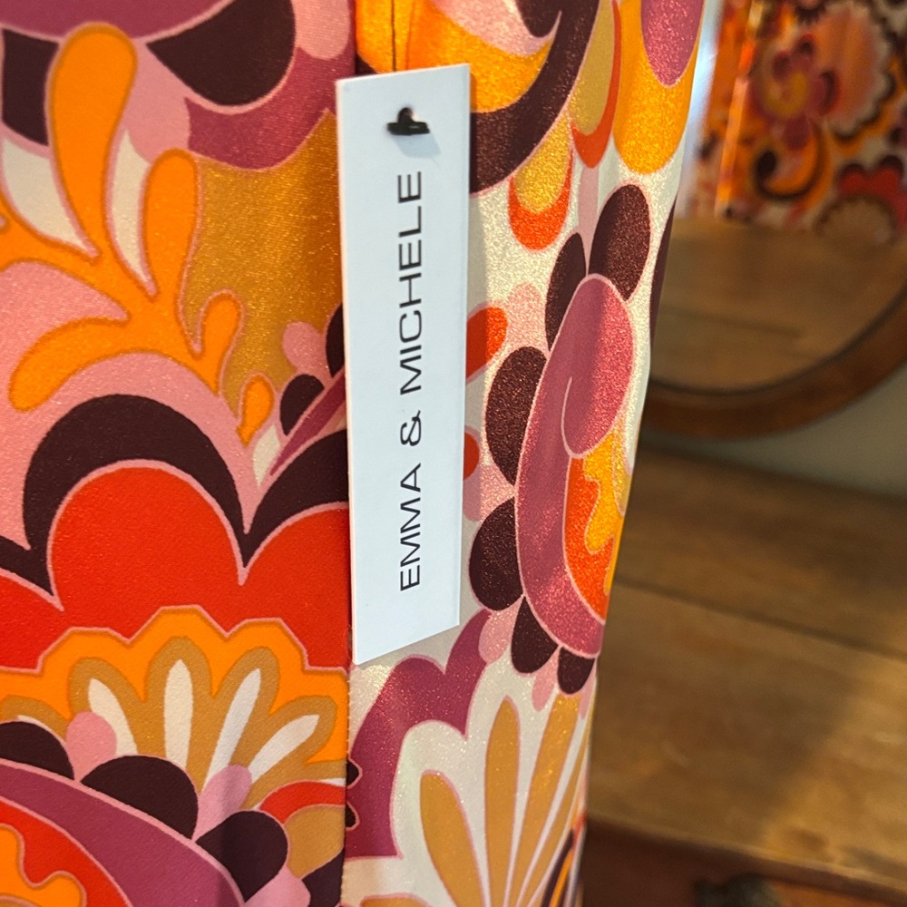 Emma & Michele Vibrant Floral Midi Dress - Multicolor Size Large - Picture 3 of 4
